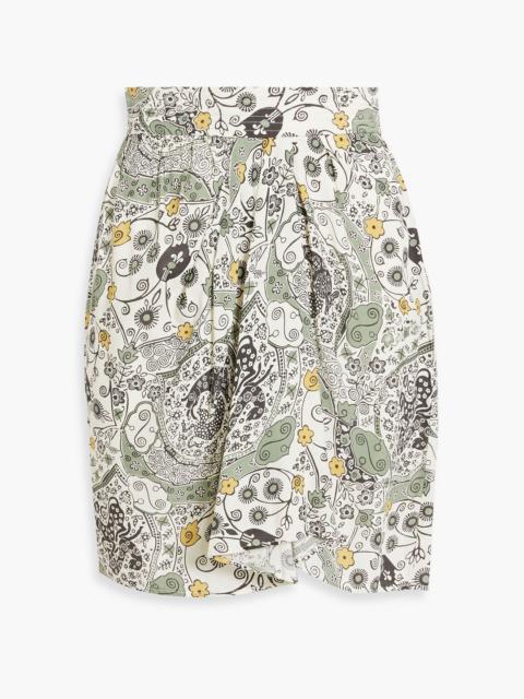Isabel Marant Étoile Pleated printed woven mini skirt