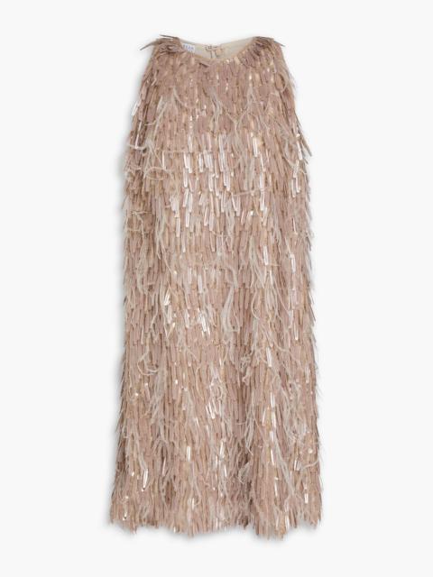 Brunello Cucinelli Embellished silk-chiffon dress