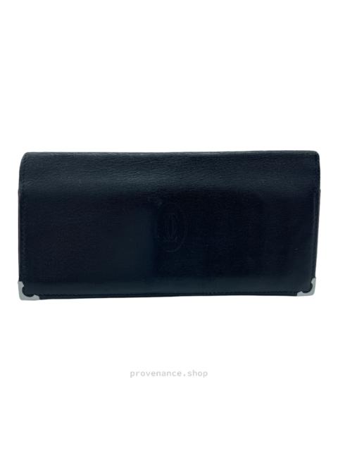 Cartier Cartier Long Wallet - Black & Burgundy Leather