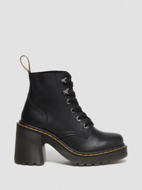 Dr. Martens Jesy Sendal Leather Lace Up Flared Heel Boots