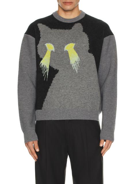 We11done Cat Jacquard Knit Pullover