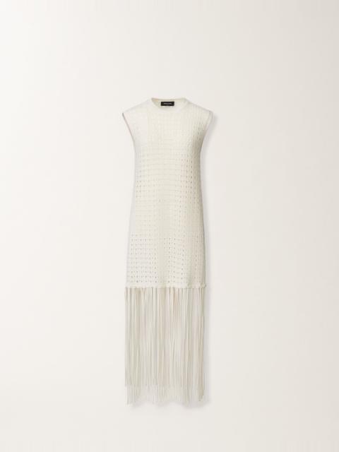 FABIANA FILIPPI Platinum sweater with fringes