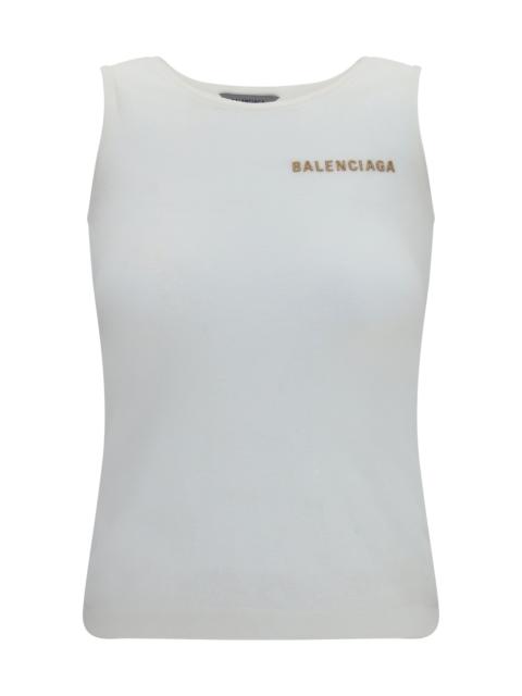 BALENCIAGA Balenciaga Logo Tank Top Full White
