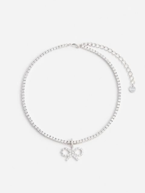 self-portrait Crystal Bow Tennis Necklace