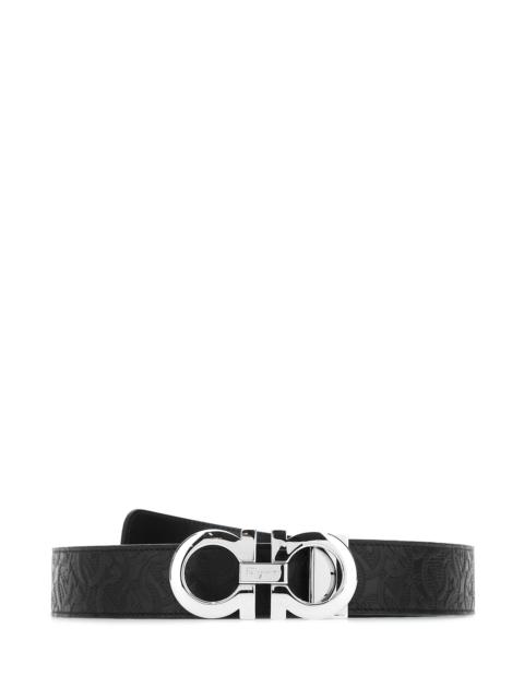 FERRAGAMO Salvatore Ferragamo Men Black Leather Reversible Belt