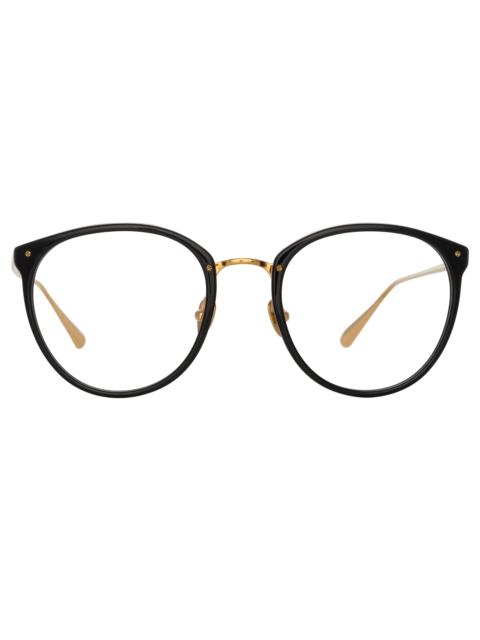 LINDA FARROW THE CALTHORPE | OVAL OPTICAL FRAME IN BLACK (C85)