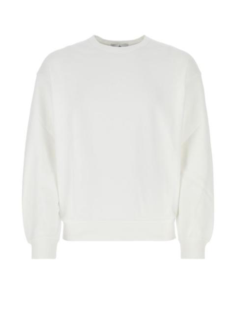 STONE ISLAND White Cotton Sweatshirt