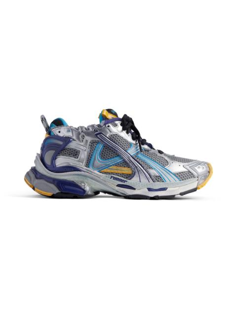 BALENCIAGA Men's Runner Sneaker in Grey/blue/orange/aqua