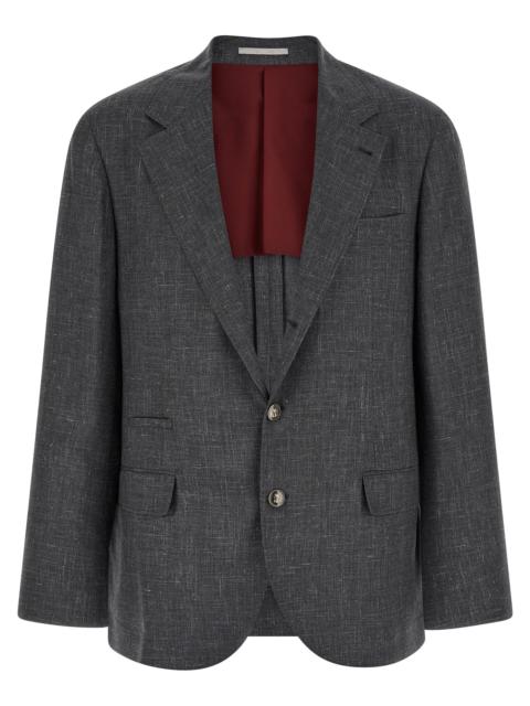 Brunello Cucinelli Brunello Cucinelli Men Blazer Flamed Canvas Blazer