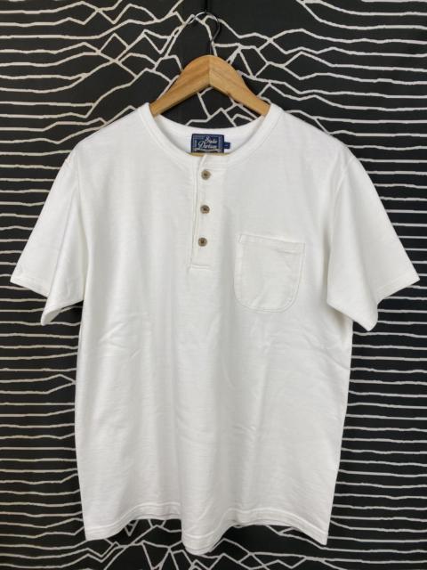 Studio D'Artisan Studio D'Artisan Slubby Henley Pocket Tee White