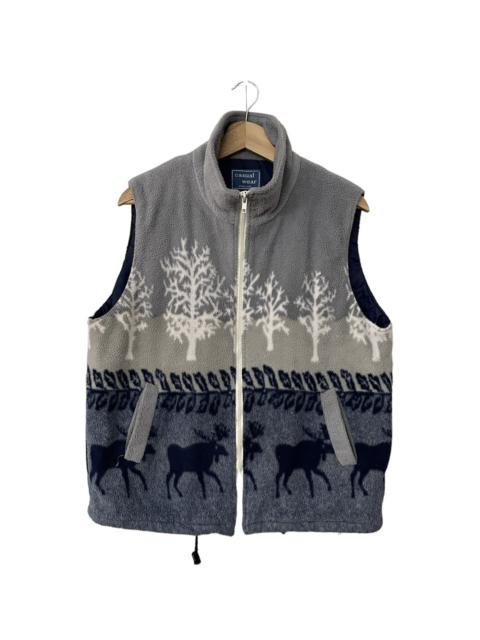 Other Designers Vintage - Vintage Natural Animal Fleece Zipper Sleeveless