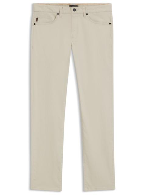 BOSS SLIM-FIT PANTS IN WASHED STRETCH COTTON