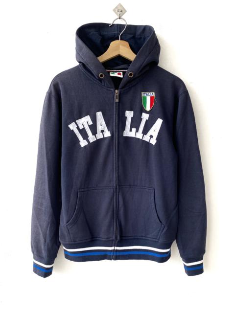 Other Designers Vintage - Vintage Italia Embroidered Spellout Logo Zip Up Hoodie