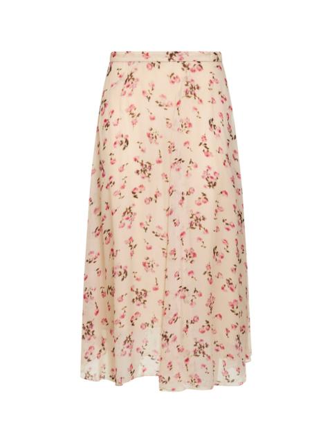Isabel Marant Étoile Marant Etoile Women Beige Printed Muslin Lycia Asymmetric Skirt