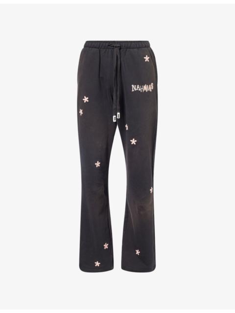 NAHMIAS Flower Wide-Leg cotton-Jersey Jogging Bottoms