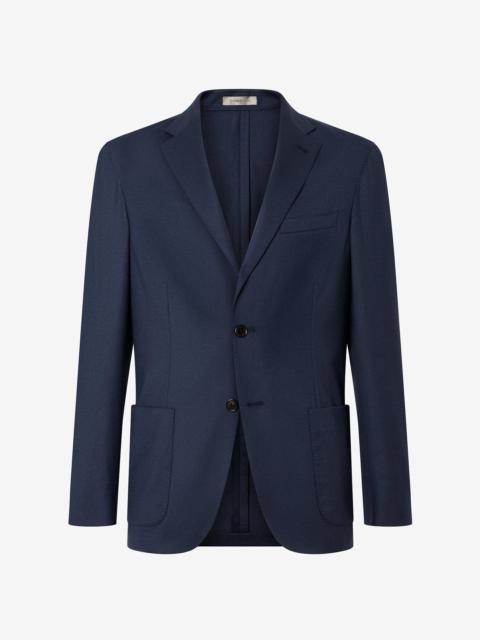 CORNELIANI Blue wool, cashmere and silk twill jacket