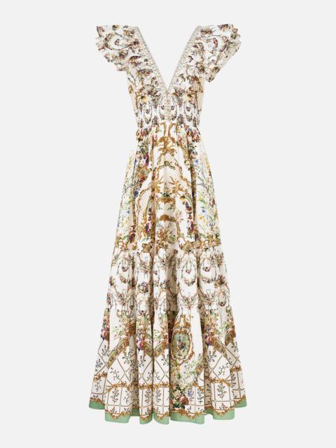 CAMILLA TIERED DRESS WITH NECK FRILL