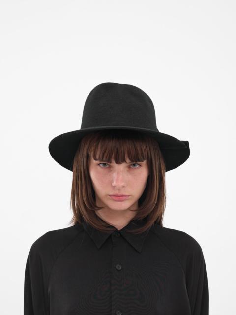 Yohji Yamamoto Black Wide Brim Pinched Fedora