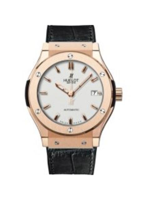 Hublot Hublot Classic Fusion Opalin Dial Automatic Black Alligator Rubber Watch 565.PX.2610.LR