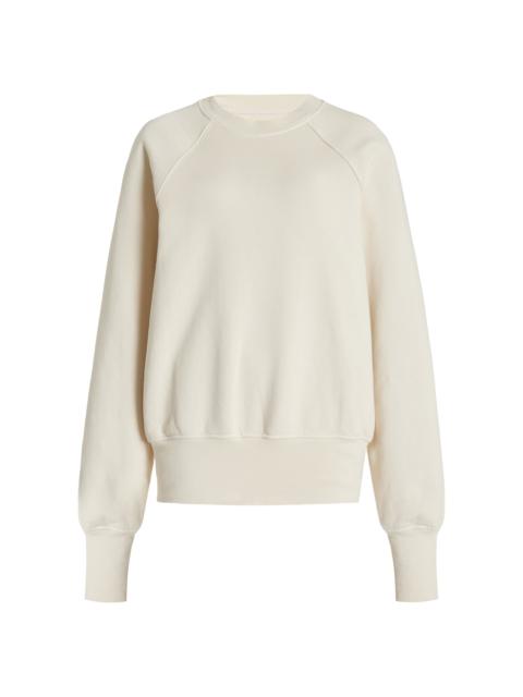 LES TIEN Linda Classic Raglan-Sleeve Cotton Sweatshirt ivory