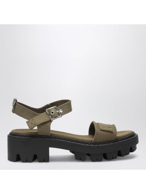Prada Prada Military Green Canvas Sandals Women