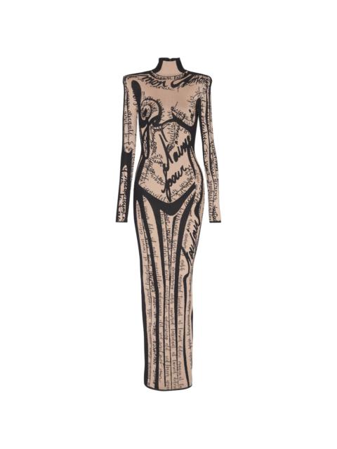 Balmain logo-embroidered maxi dress