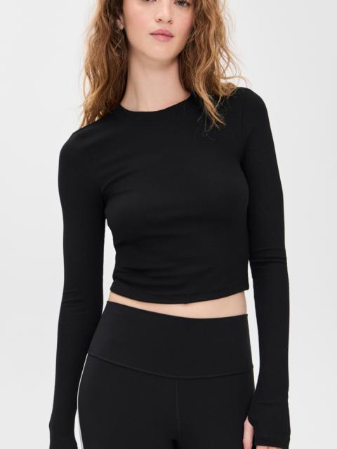 SPLITS59 Louise Rib Long Sleeve Crop