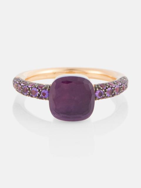 Pomellato Nudo Petit 18kt rose and white gold ring with amethyst and jade