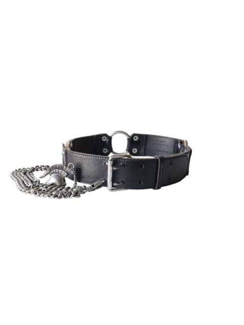 BALENCIAGA Balenciaga Heavy Leather Aged Belt with Charm Chain (75) - Brand New