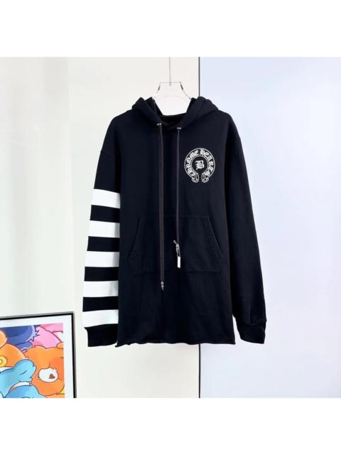 Chrome Hearts Chrome Hearts black and white color-blocked hooded sweatshirt
