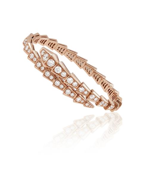 BVLGARI Bvlgari 18Kt Rose Gold Serpenti Viper Diamond Bracelet, Size 14