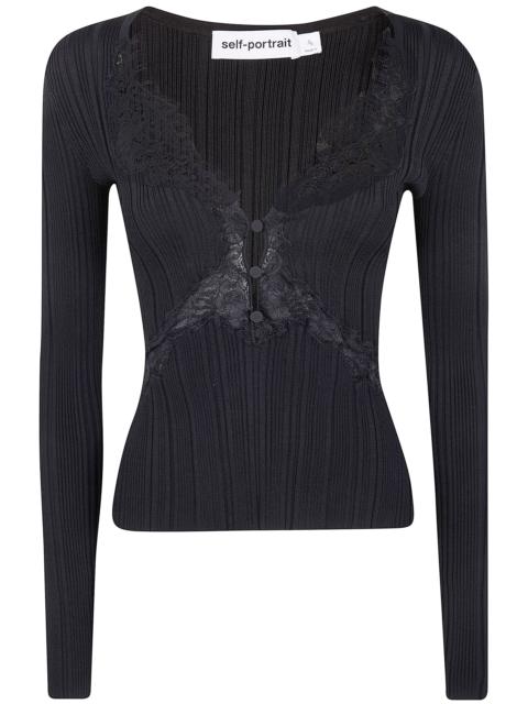 self-portrait Lace Knit Top
