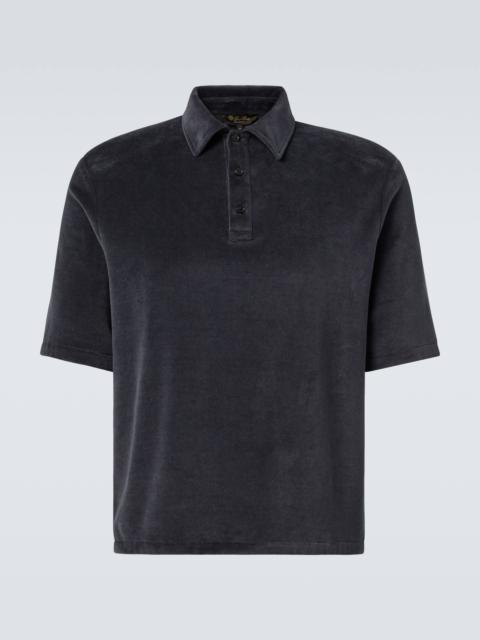 Loro Piana Murano cotton and silk velour polo shirt