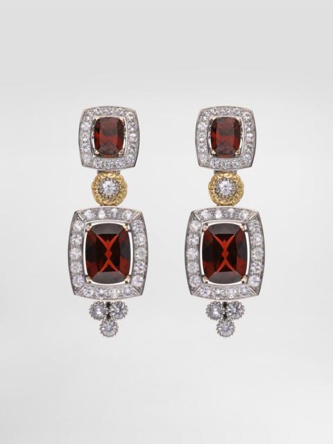 Dolce & Gabbana Eleganza Earrings 18-carat white and rose gold, garnets, and sapphires