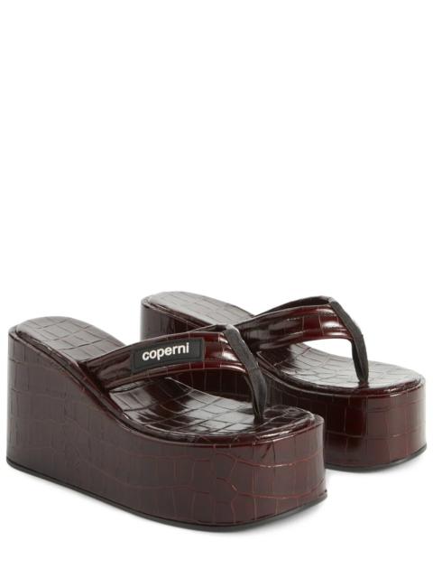 COPERNI CROCO BRANDED WEDGE SANDAL (BLACK)