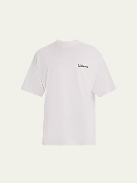 BALENCIAGA Men's Jersey Masking Tape Logo T-Shirt
