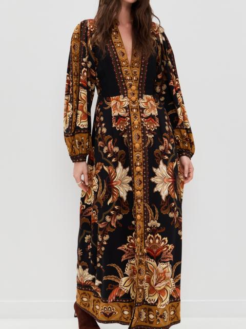 FARM RIO Majestic Garden Black Maxi Dress
