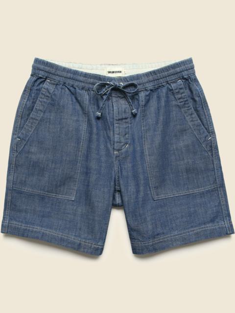 TAYLOR STITCH 7" Breakwater Short - Washed Indigo Chambray