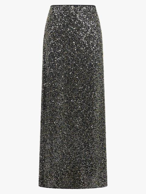 rabanne SEQUIN FLOW MIDI SKIRT | SILVER