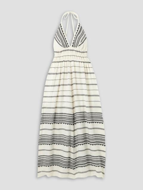 lemlem Gete striped cotton halterneck midi dress