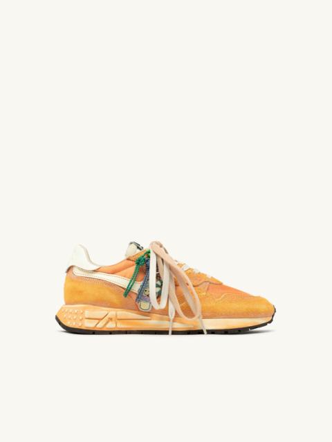 AUTRY REELWIND SUPER VINTAGE SNEAKERS IN WHITE AND ORANGE SUEDE AND NYLON
