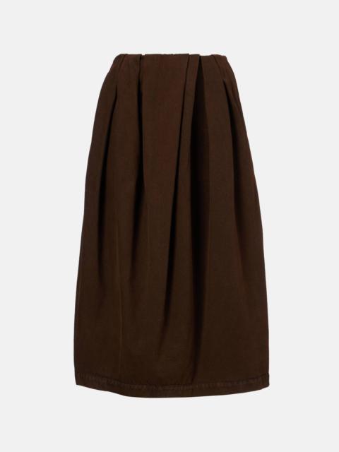 Dries Van Noten Draped denim midi skirt