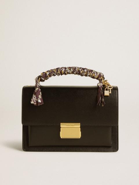 Golden Goose Venezia Bag in black boarded leather with scarf and double charm