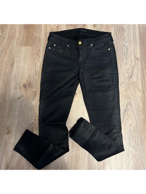 7 for all Mankind Black Waxy Skinny Jeans