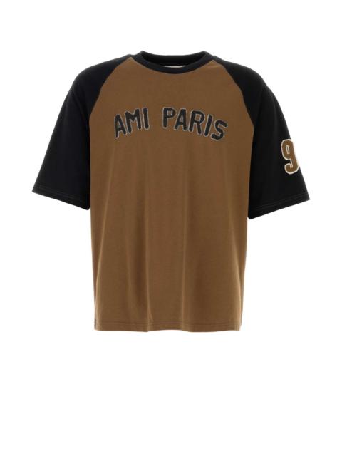 AMI Paris Ami Men Brown Cotton Oversize T-Shirt