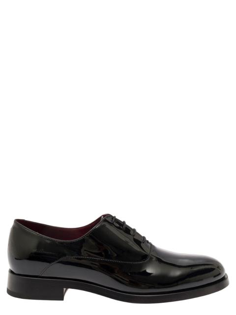 Valentino Garavani Men Black Oxford Shoes In Leather Man