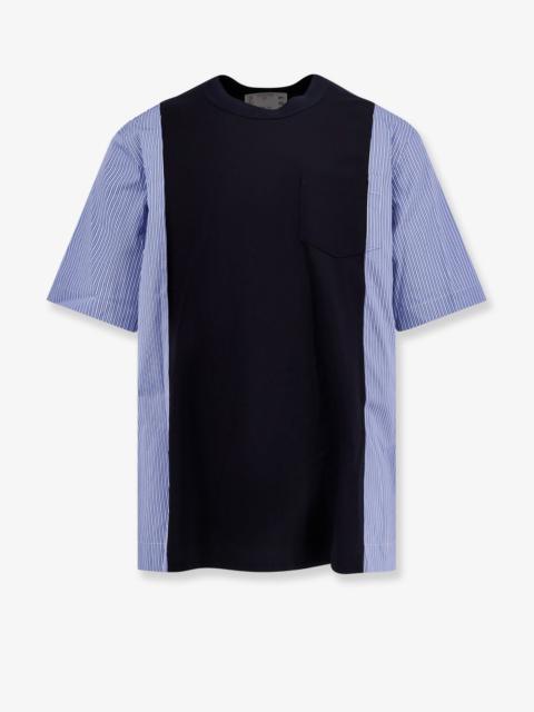 sacai Sacai Cotton Jersey T-Shirt With Popeline Inserts