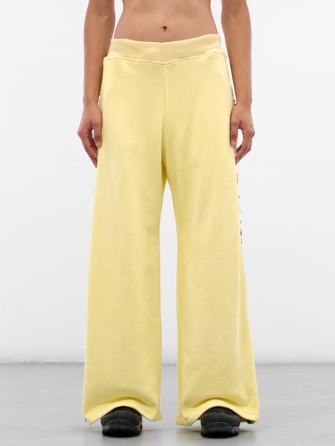 CHARLIE CONSTANTINOU Yellow Wide Fleece Trim Trousers