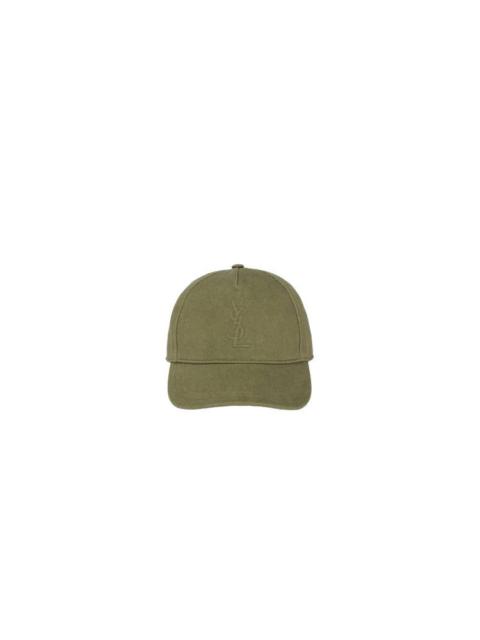 SAINT LAURENT SAINT LAURENT Cassandre $550 Khaki Baseball Cap New & Authen
