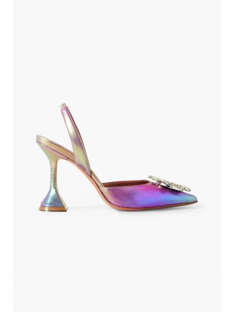 Amina Muaddi Begum Swarovski crystal-embellished leather slingback pumps